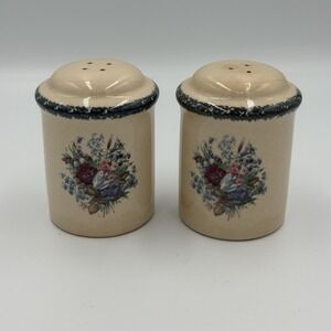 Home & Garden Party Stoneware Salt & Pepper Shakers Floral Splendor 3.5" Tall